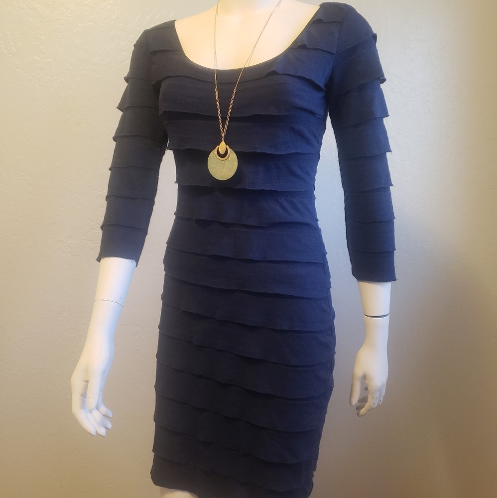 Max Studio Dresses | Max Studio Blue Ruffle Dress | Color: Blue | Size: S | 